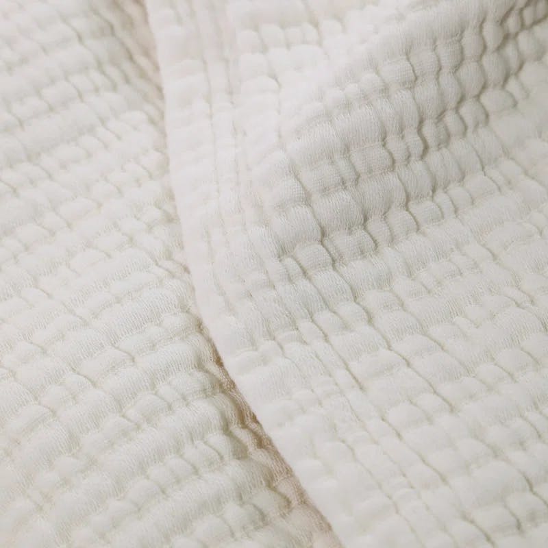 Chatham Queen Cream Cotton Plain Weave Coverlet