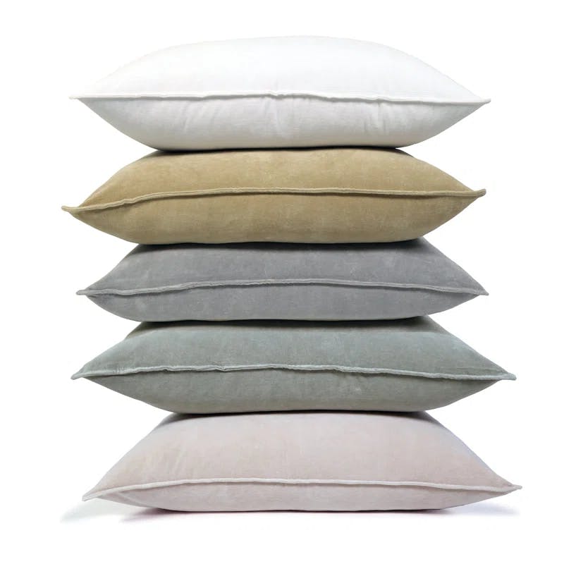 Bianca Luxe White Velvet Tassel Lumbar Pillow