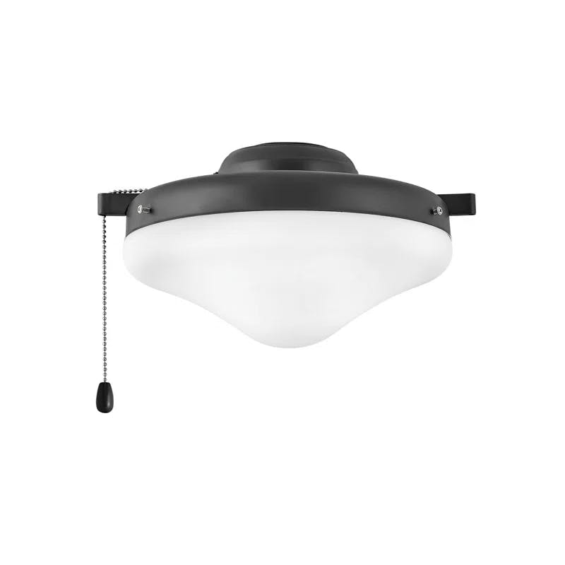 Heirloom Glass Matte Black 1-Light LED Ceiling Fan Light Kit