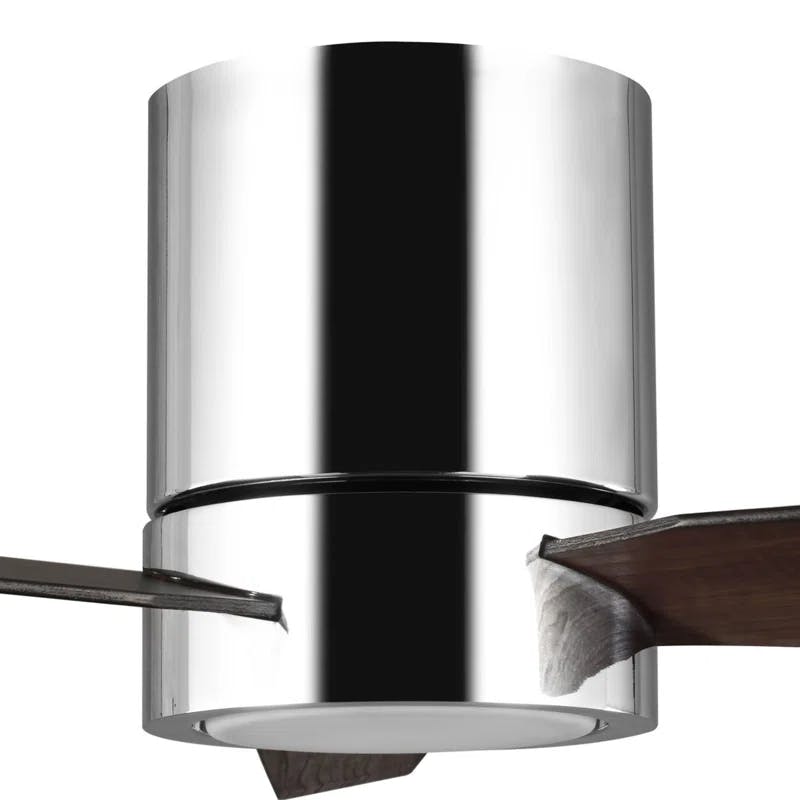 Braden 56'' Polished Chrome 3-Blade Hugger Ceiling Fan with LED Light