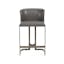 Cityscape Grey Faux Leather Counter Stool with Antique Bronze Frame