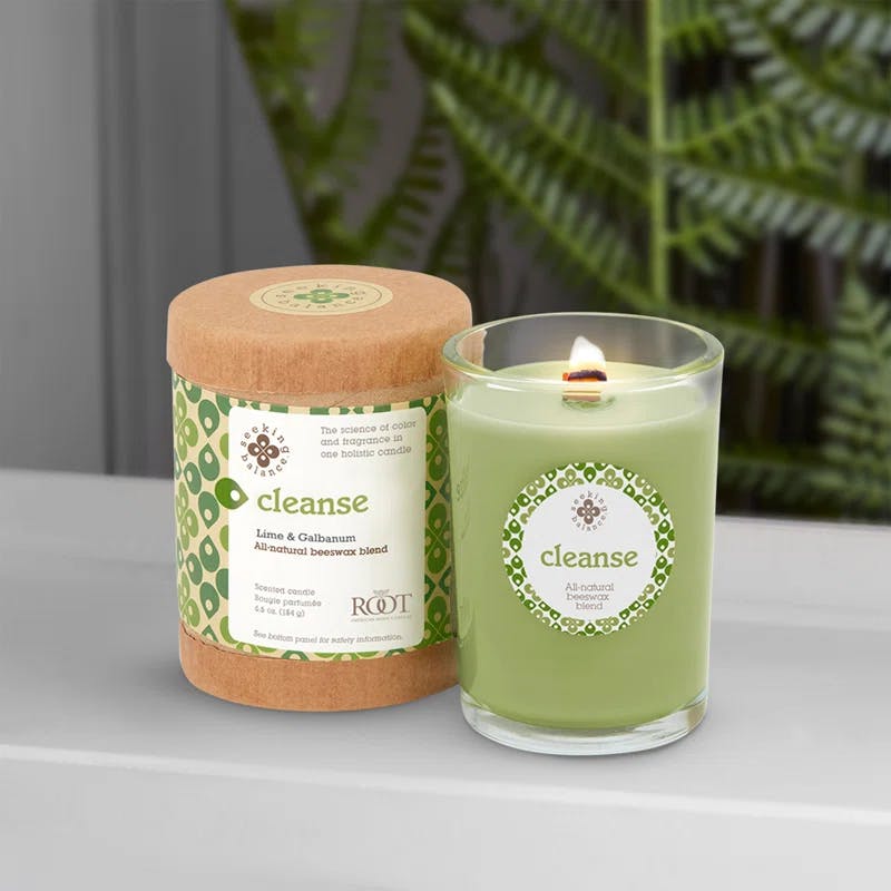 Cleanse Lime & Galbanum 6.5oz Beeswax Scented Jar Candle