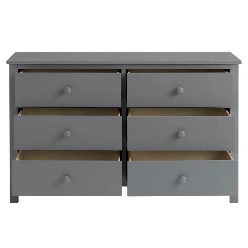 Oxford Double 6-Drawer Horizontal Dresser in Dove Gray