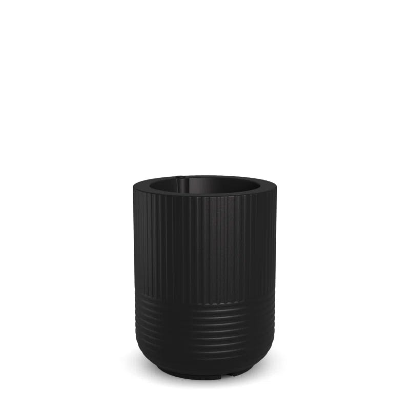 Arden 18" Black Round Self-Watering Polyethylene Planter
