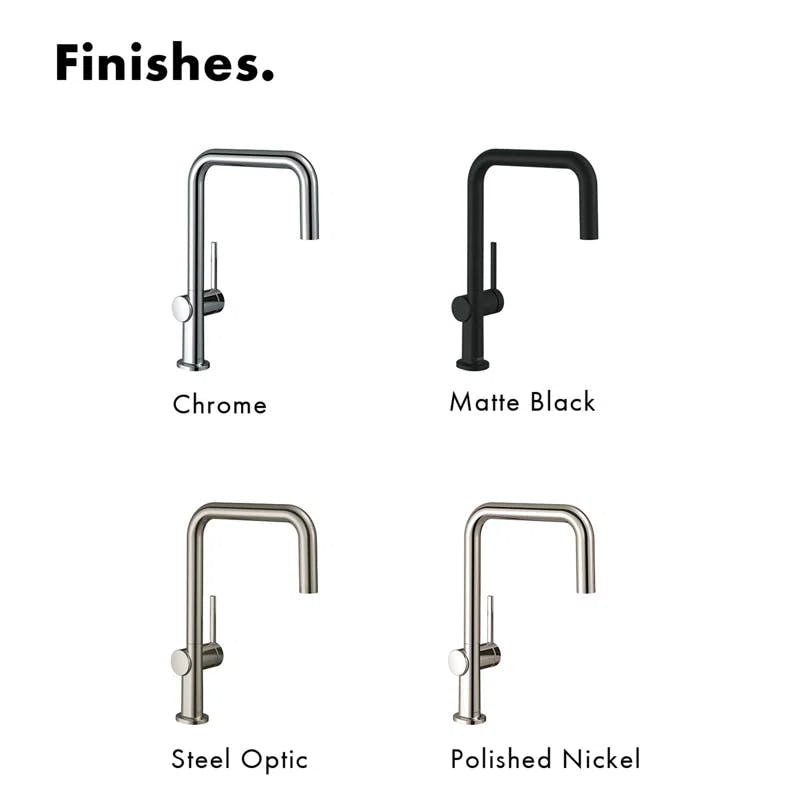 Transitional Deck-Mounted Chrome Kitchen Faucet with 360° Swivel Spout