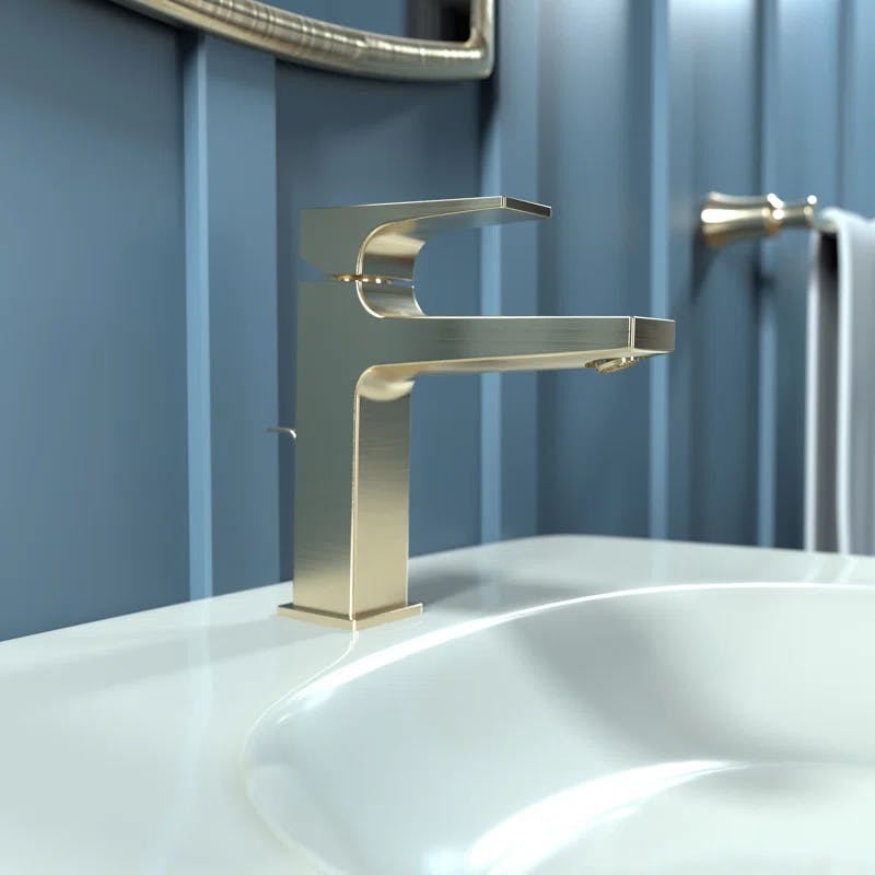 Modern Undermount Black Brass Single-Hole Bathroom Faucet 7.25"