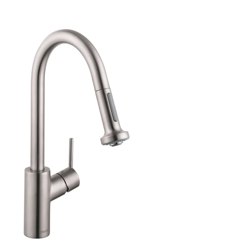 Talis S² 16'' Steel Optik Modern Pull-Down Kitchen Faucet with Brass Construction