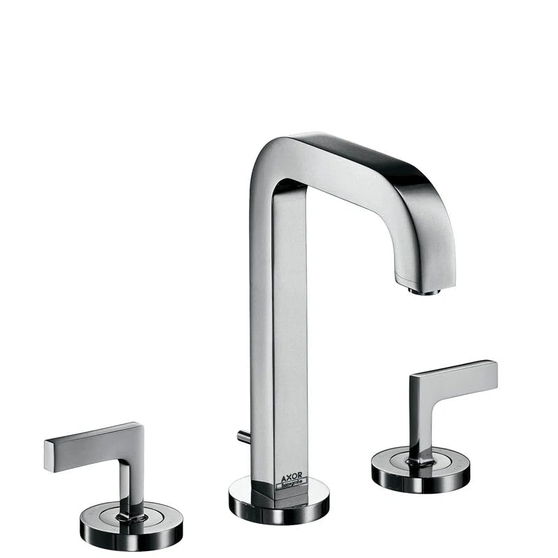 Sleek European 9" Brushed Nickel 2-Handle Widespread Bathroom Faucet