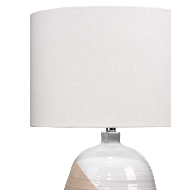 Risu Two-Tone Ceramic Table Lamp with White Linen Shade