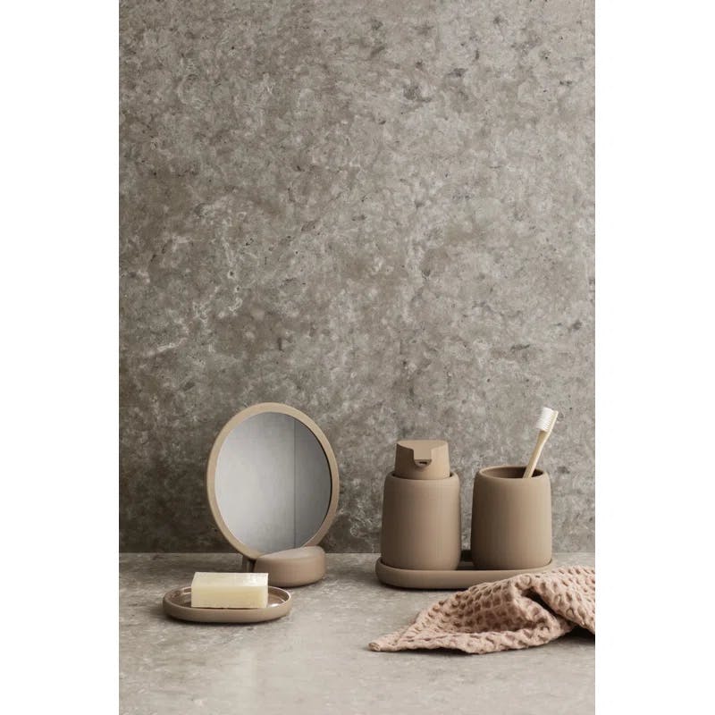 Misty Rose Sono Freestanding Bathroom Tray in Magnet Charcoal