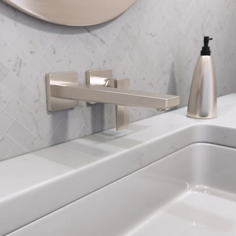Sleek Eurostyle Brushed Nickel Wall-Mounted Bathroom Faucet
