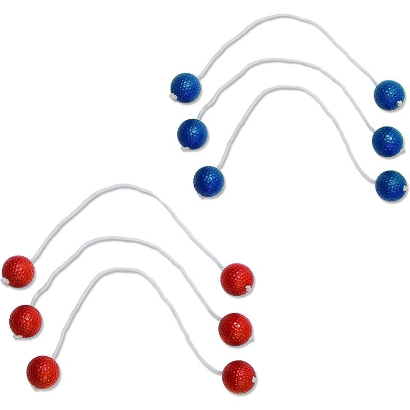 Double Wooden Ladder Toss Game Set with Nylon Case, Red/Blue