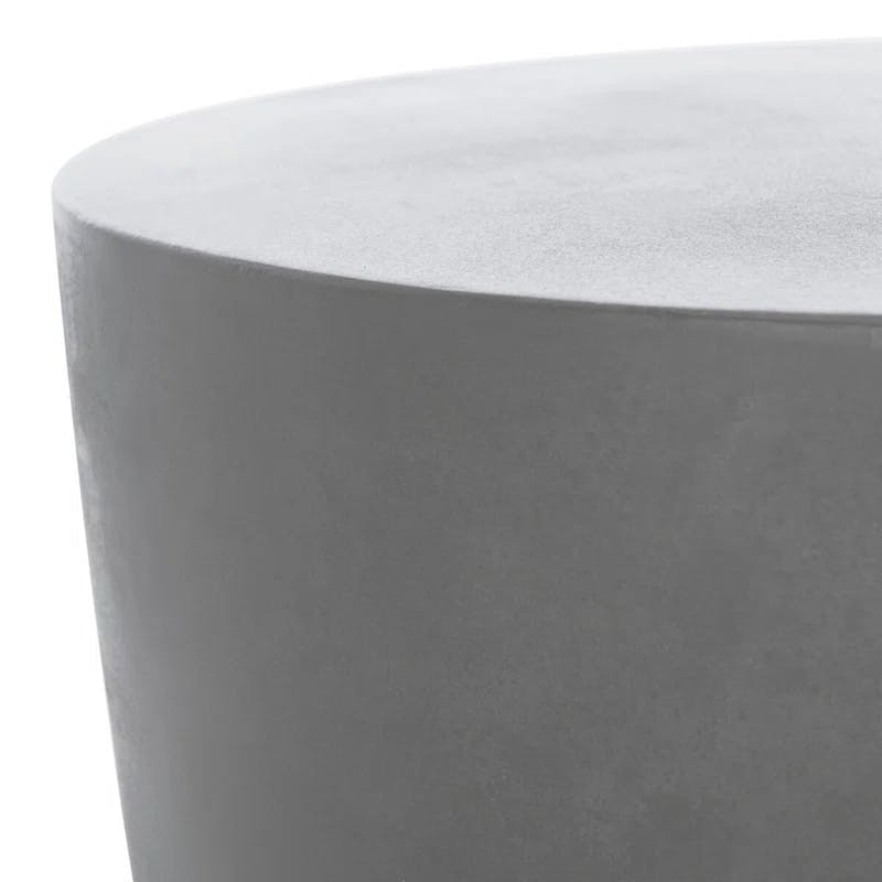 Transitional Aishi 14" Round Acrylic Gray-Brown Accent Table