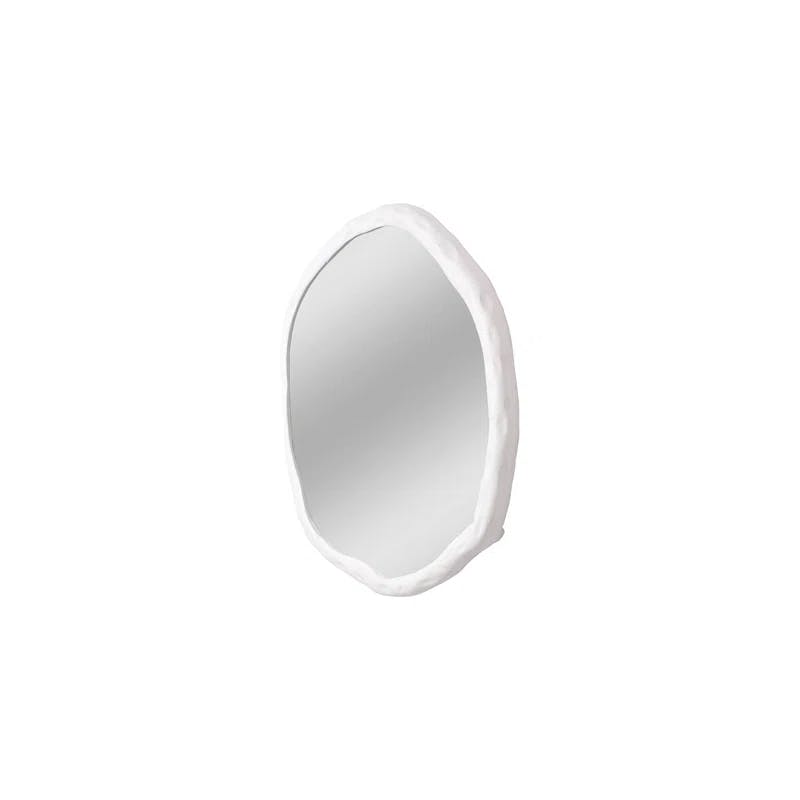 24" Contemporary White & Gold Rectangular Bathroom Mirror