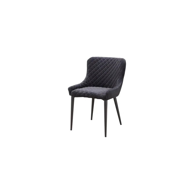 Contemporary Etta Dark Grey Velvet Upholstered Side Chair
