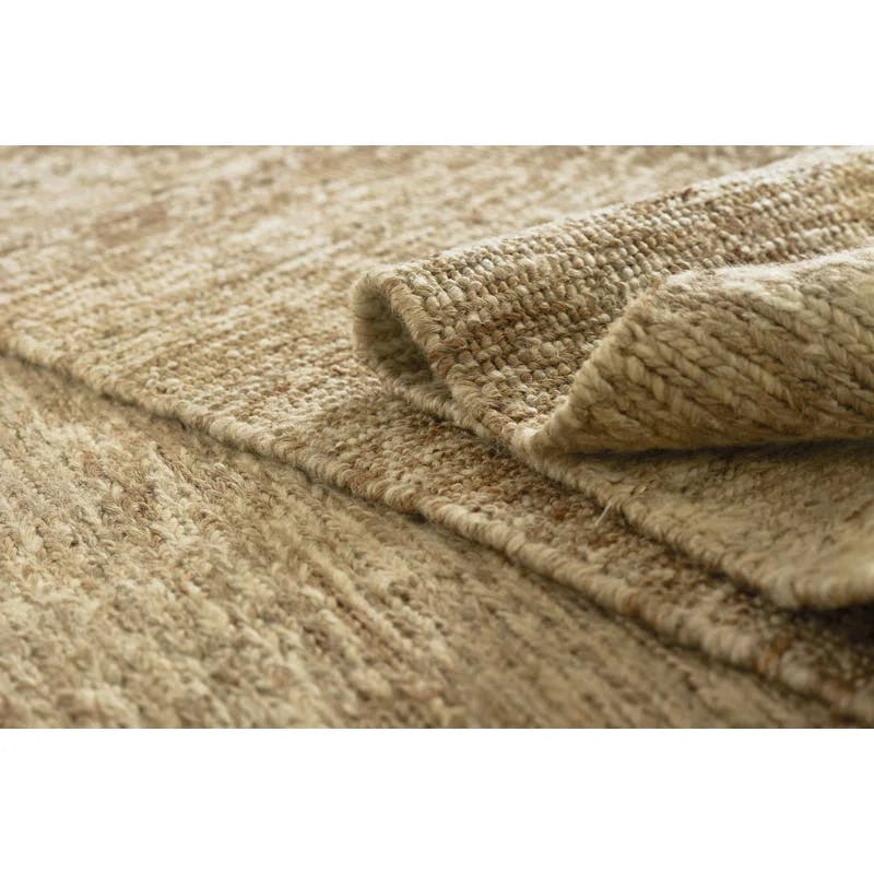 Torquay Natural Round Handwoven Wool & Jute 6'3" x 9' Rug