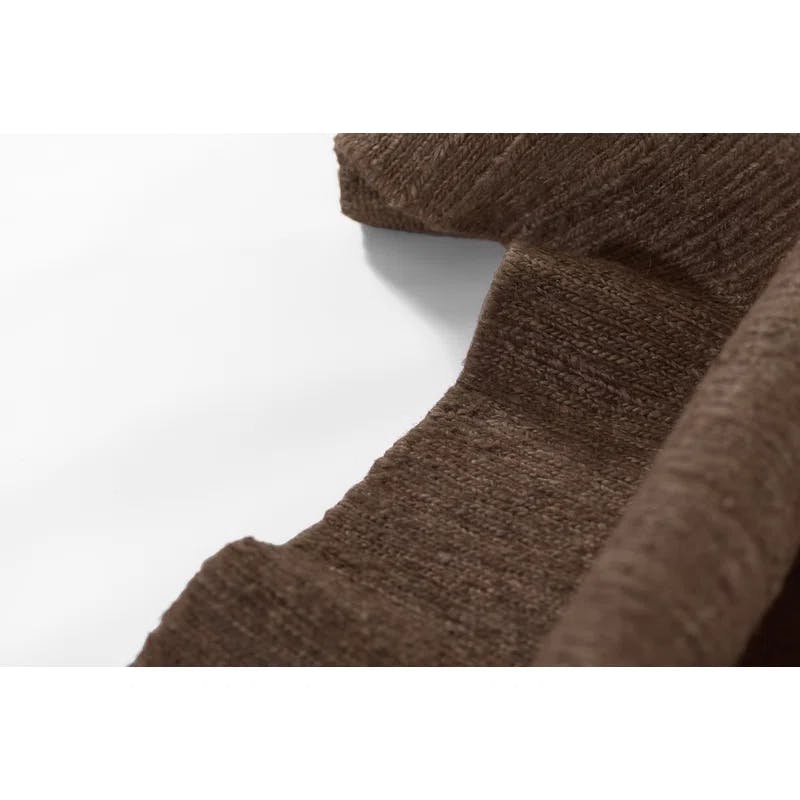 Torquay 6'3" x 9' Handwoven Walnut Wool & Jute Rug