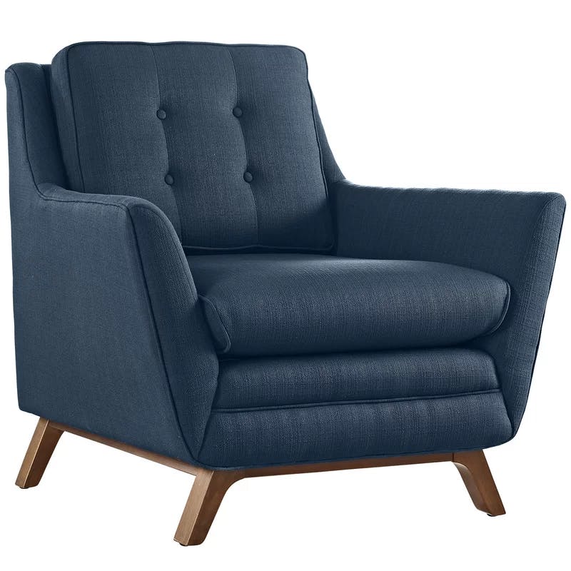 Azure Comfort Mid-Century Wood Accent Chair