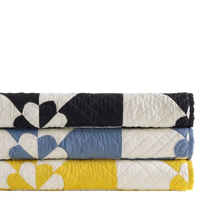 Navy Cotton Twin Reversible Americana Quilt