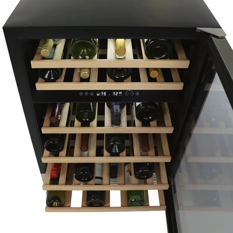 Avanti 46 Bottle Dual-Zone Designer Wine Cooler with Wooden Shelves