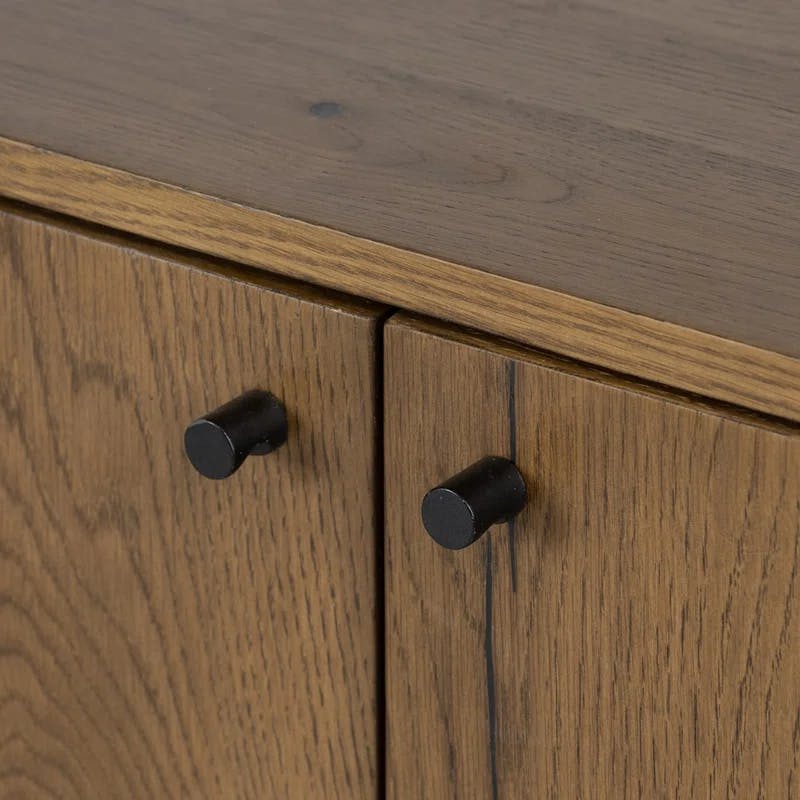 Eaton Contemporary Amber Oak & Black Resin Sideboard
