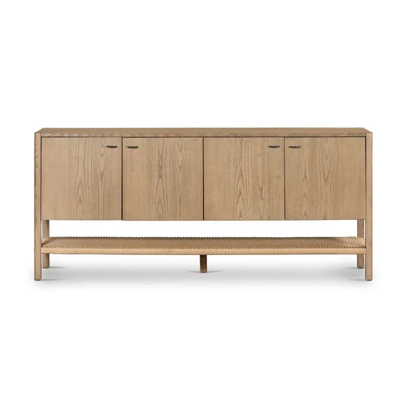 Zuma Contemporary 72'' Brown Sideboard in Ash with Iron Pulls