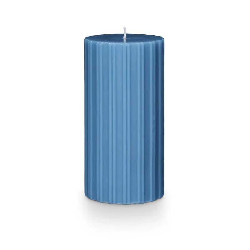 Selin Blue Soy Scented Pillar Candle with Citrus Crush Aroma