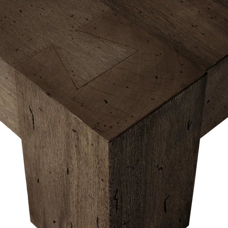 Wesson 35'' Ebony Rustic Wormwood Oak Rectangular Coffee Table with Storage