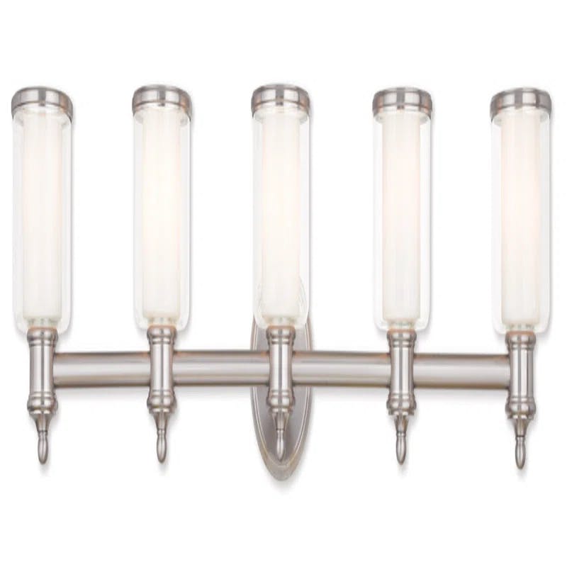 Elegant Brushed Nickel 5-Light Vanity Fixture with Dimmable Feature