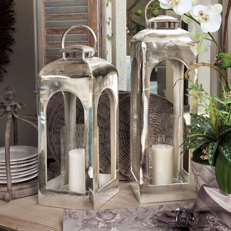 Winter Elegance Ceramic Tabletop & Hanging Candle Lantern