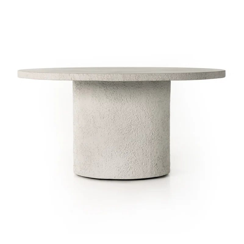 Charlize 60" White Contemporary Round Concrete Dining Table