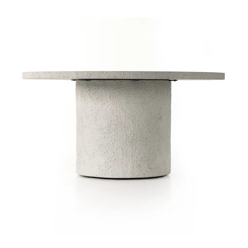 Charlize 60" White Contemporary Round Concrete Dining Table