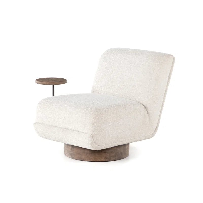 Bronwyn Cream Swivel Slipper Chair in Knoll Natural