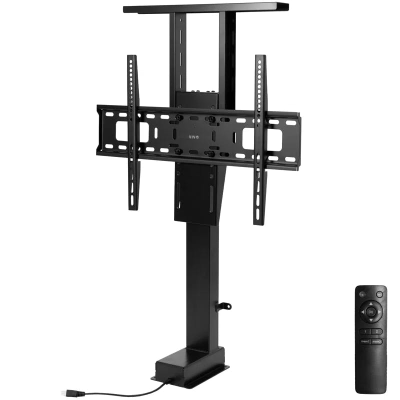 Vivo Black Motorized TV Stand with Cabinet, Up to 77" Screen