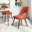 Nola High-Density Foam Upholstered Dining Side Chair in Orange/Dark Brown