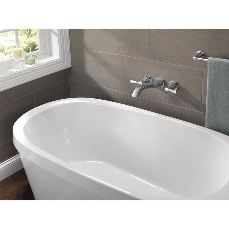 Sleek Stainless Steel Wall-Mounted Tub Filler with Chrome Finish