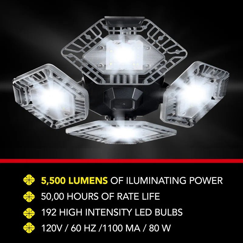 QuadBurst 5500 Lumens White LED Ceiling Light with Adjustable Panels