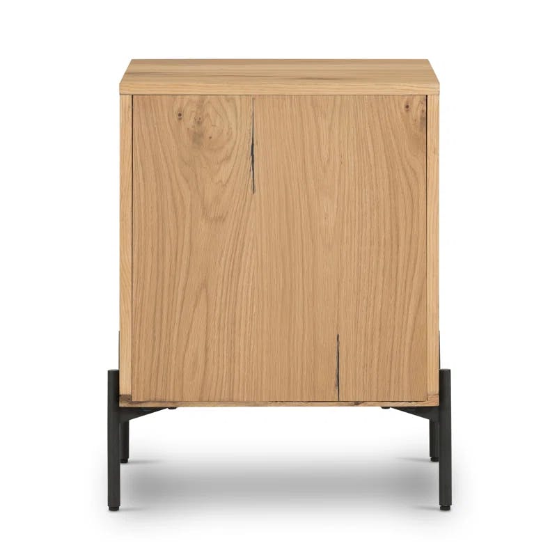 Sumner Modern Light Oak Resin 2-Drawer File Cabinet with Iron Legs