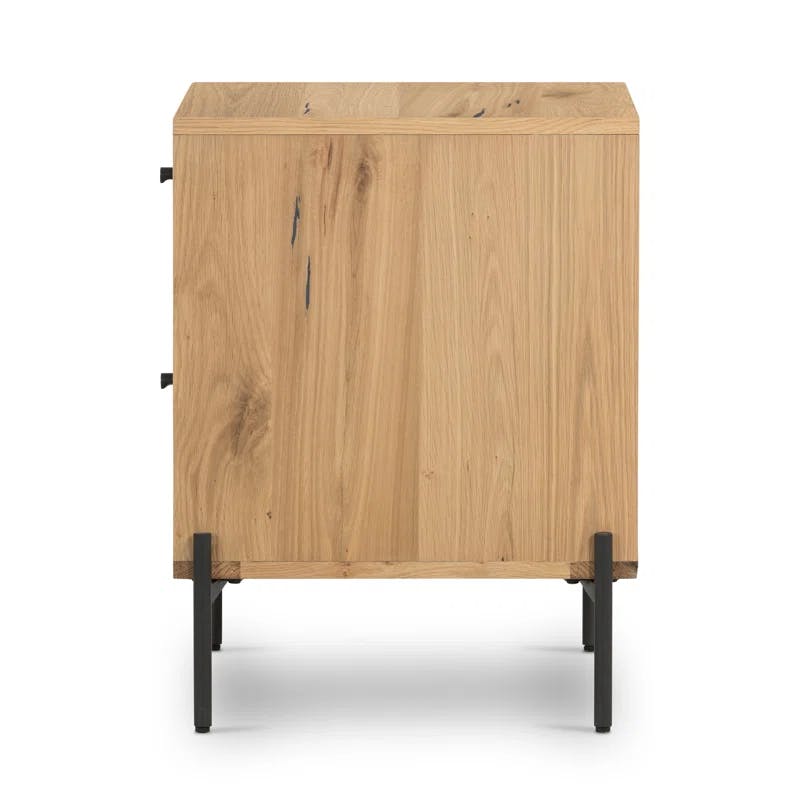 Sumner Modern Light Oak Resin 2-Drawer File Cabinet with Iron Legs