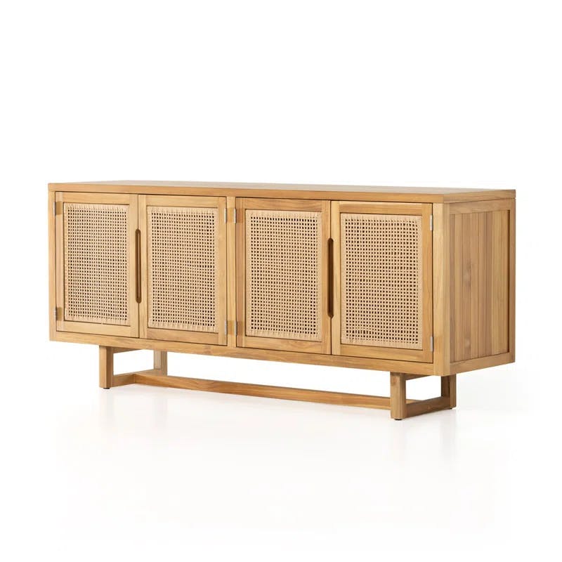 Anson Breezy Charm 72'' Natural Teak and Wicker Outdoor Sideboard