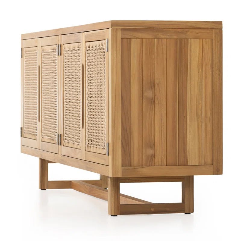 Anson Breezy Charm 72'' Natural Teak and Wicker Outdoor Sideboard