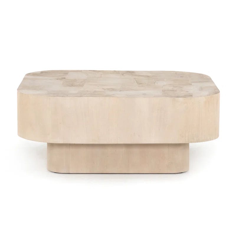 Wesson Bleached Burl Square Coffee Table in Cream Mahogany