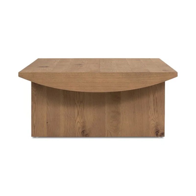 Modern Rectangular Brown Oak Coffee Table with Storage