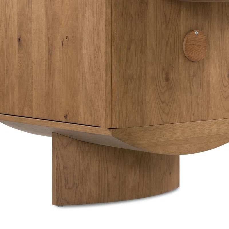Contemporary Modern Home Office Desk in Warm Grey-Brown Oak Veneer
