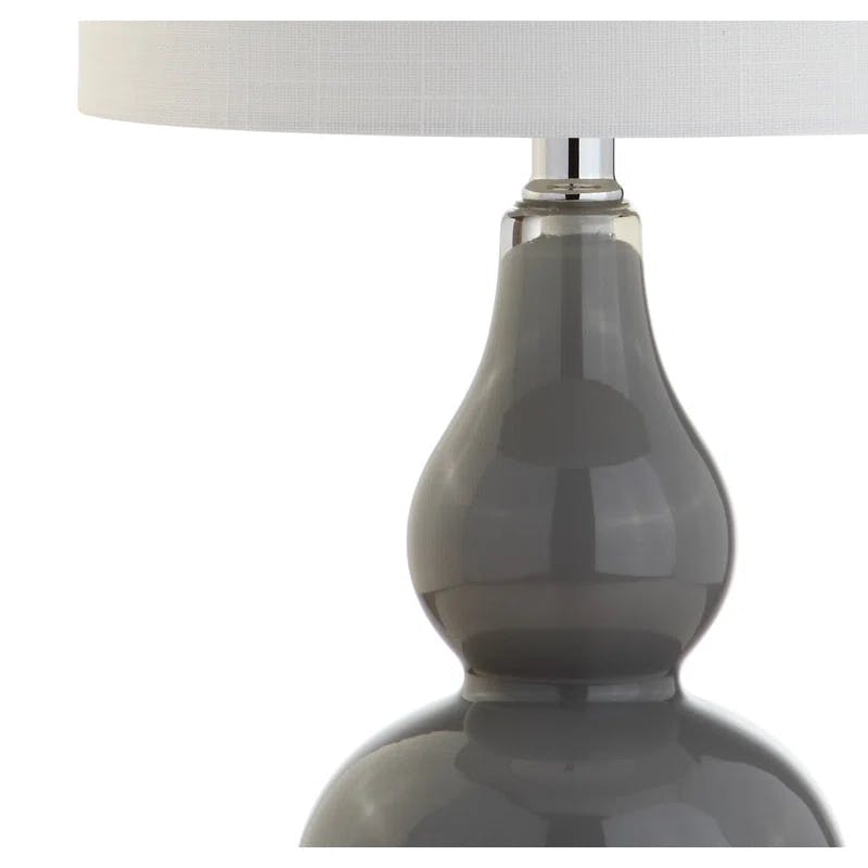 Ava Modern Mini LED Table Lamp with White Linen Shade