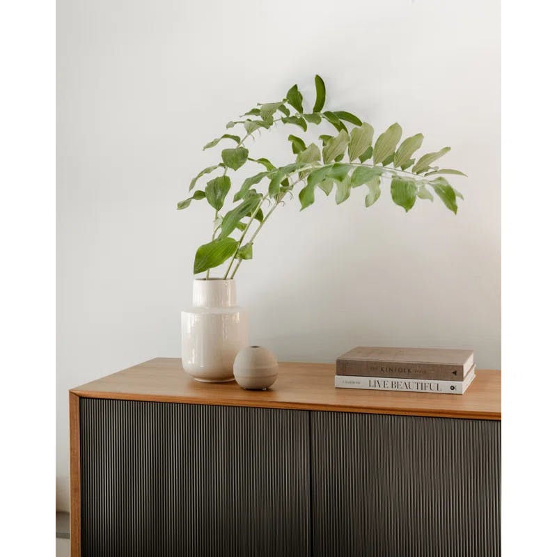 Heath 87'' Solid Oak and Mango Wood Contemporary Sideboard