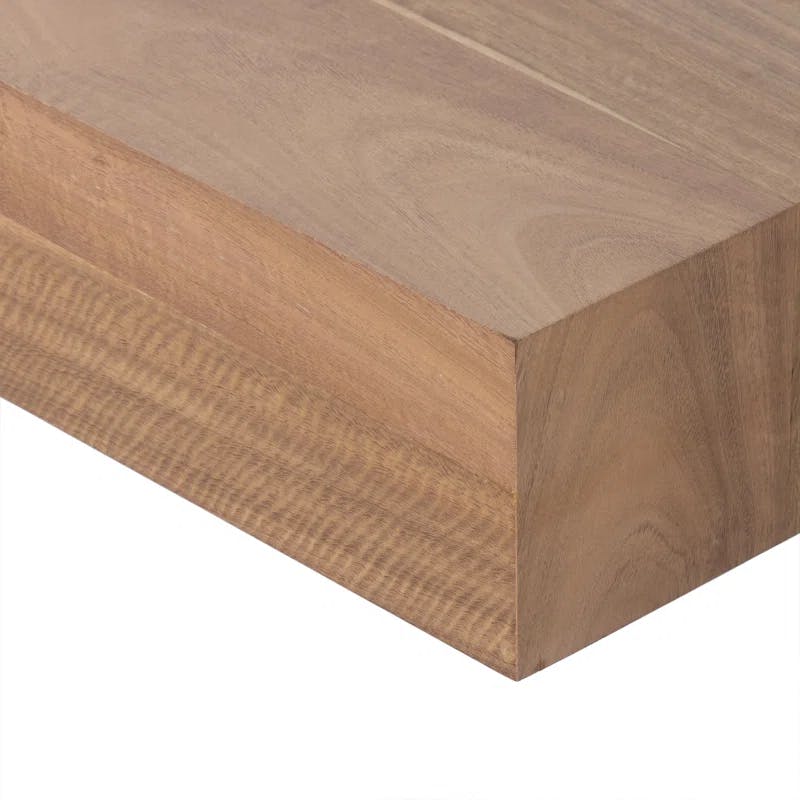 Contemporary Yukas Wood & Iron Rectangular Coffee Table, Beige