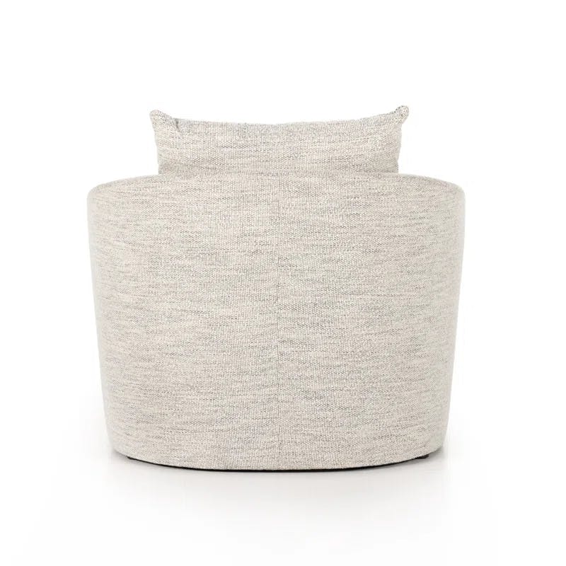 Merino Cotton White Contemporary Swivel Chaise Lounge