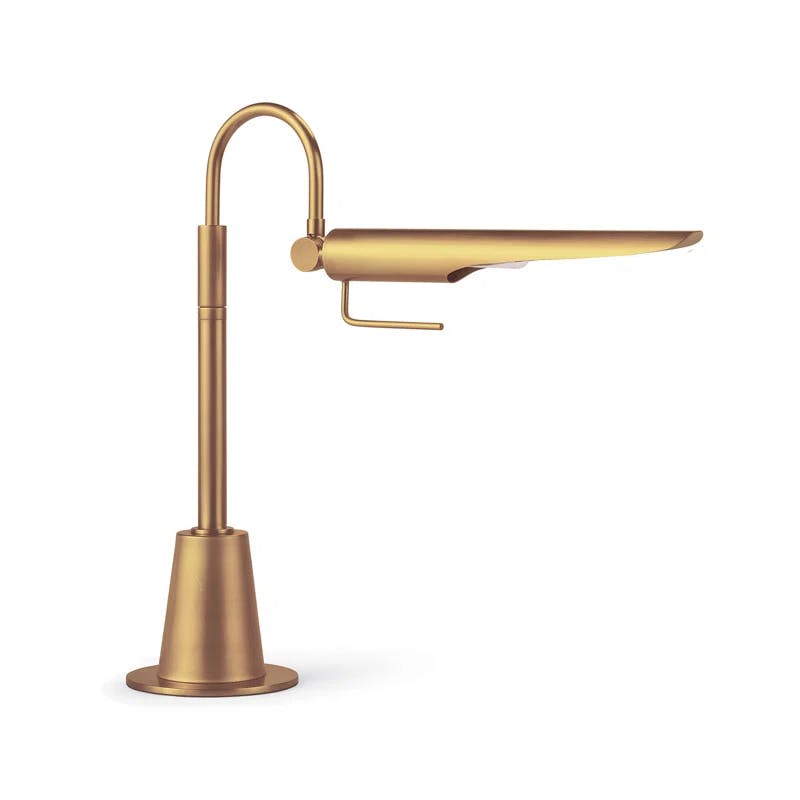 Adjustable Raven Task Lamp in Natural Brass with Sleek Lines