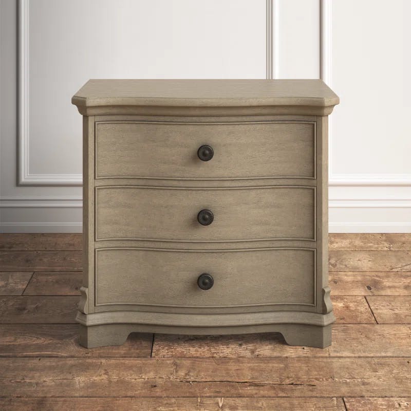Traditional Sun-Drenched Acacia 3-Drawer Nightstand